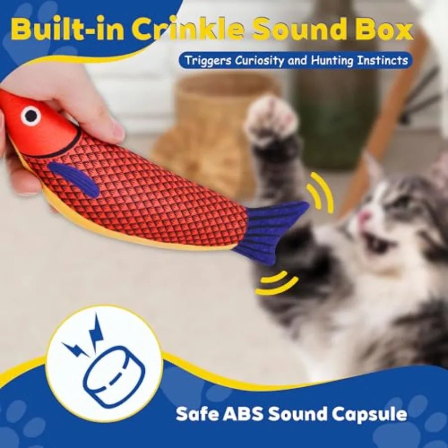 Cat Toys Catnip Toys for Cats Soft and Durable with Rattle Sound Interactive Kitten Toys for Indoor Cats Cat Chew Toy for All B - Barking & Purrfectly Happy