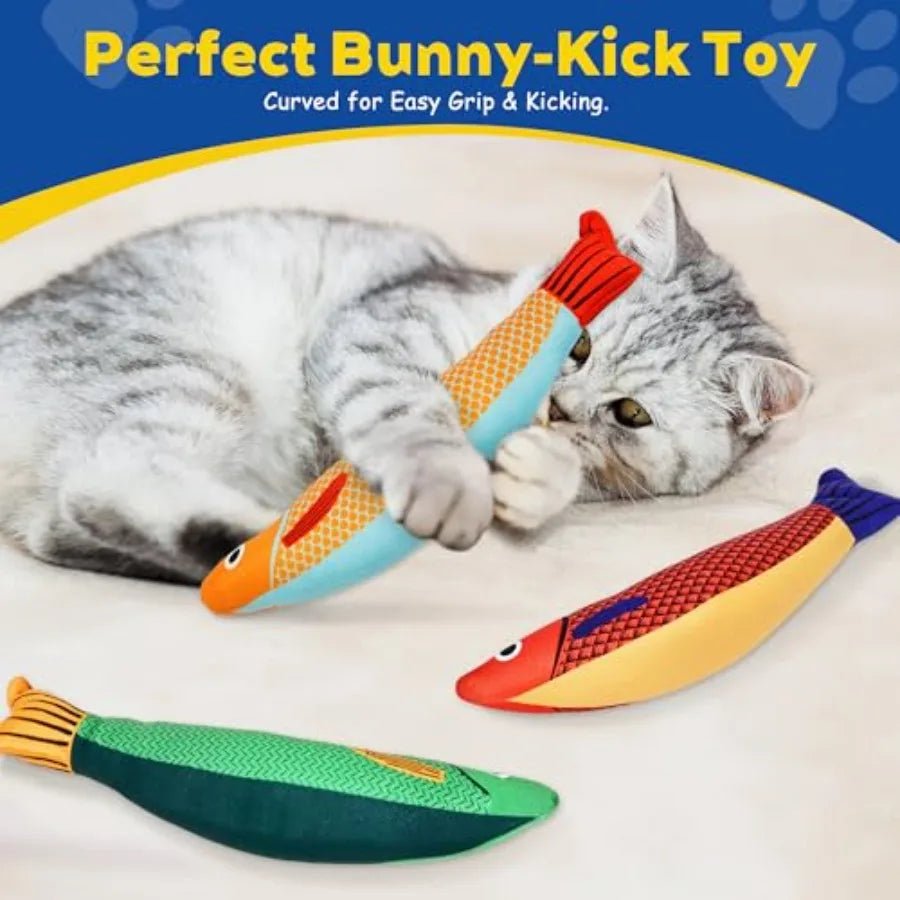 Cat Toys Catnip Toys for Cats Soft and Durable with Rattle Sound Interactive Kitten Toys for Indoor Cats Cat Chew Toy for All B - Barking & Purrfectly Happy