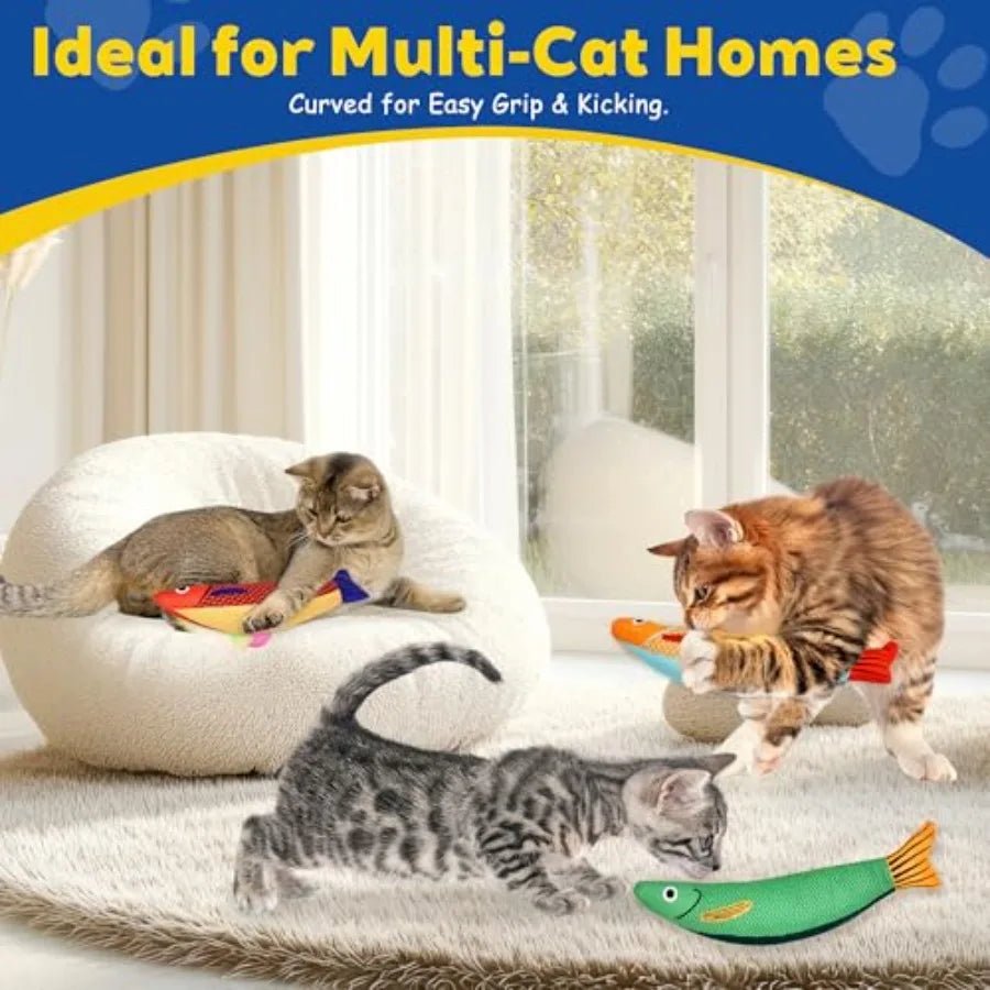 Cat Toys Catnip Toys for Cats Soft and Durable with Rattle Sound Interactive Kitten Toys for Indoor Cats Cat Chew Toy for All B - Barking & Purrfectly Happy