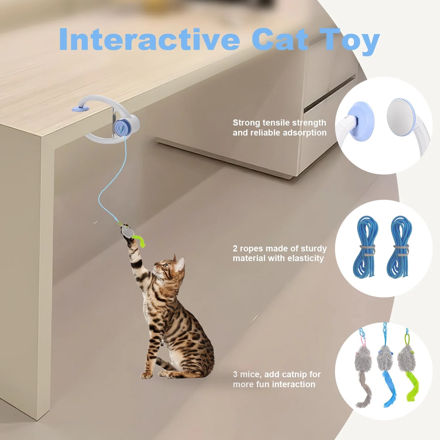Cat Toys Electric Door Hanging Cat Toy Interactive Cat Toy USB Rechargeable Self Play Toy Retractable Kitten Toys - Barking & Purrfectly Happy