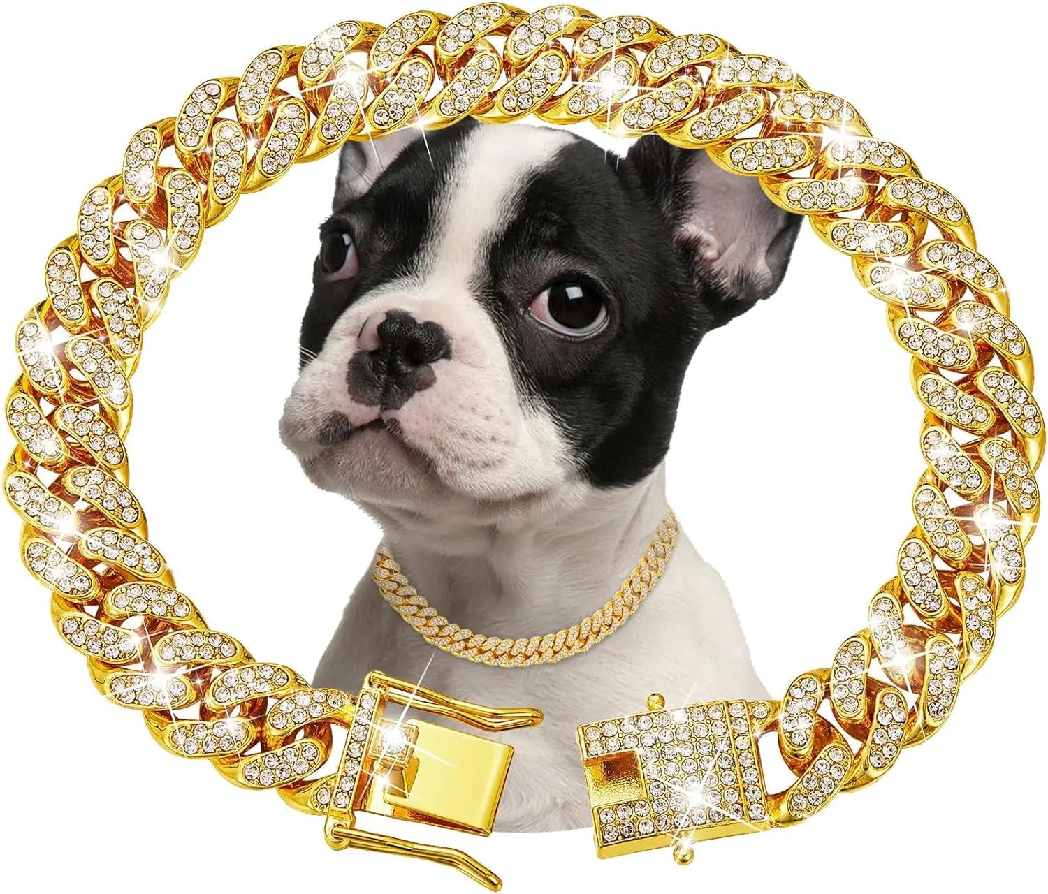 Dog Chain Collar Luxury Gold Pet Metal Chain Collar For Small Medium Large Dogs Cats Pet Jewelry Necklace Accessorie - Barking & Purrfectly Happy