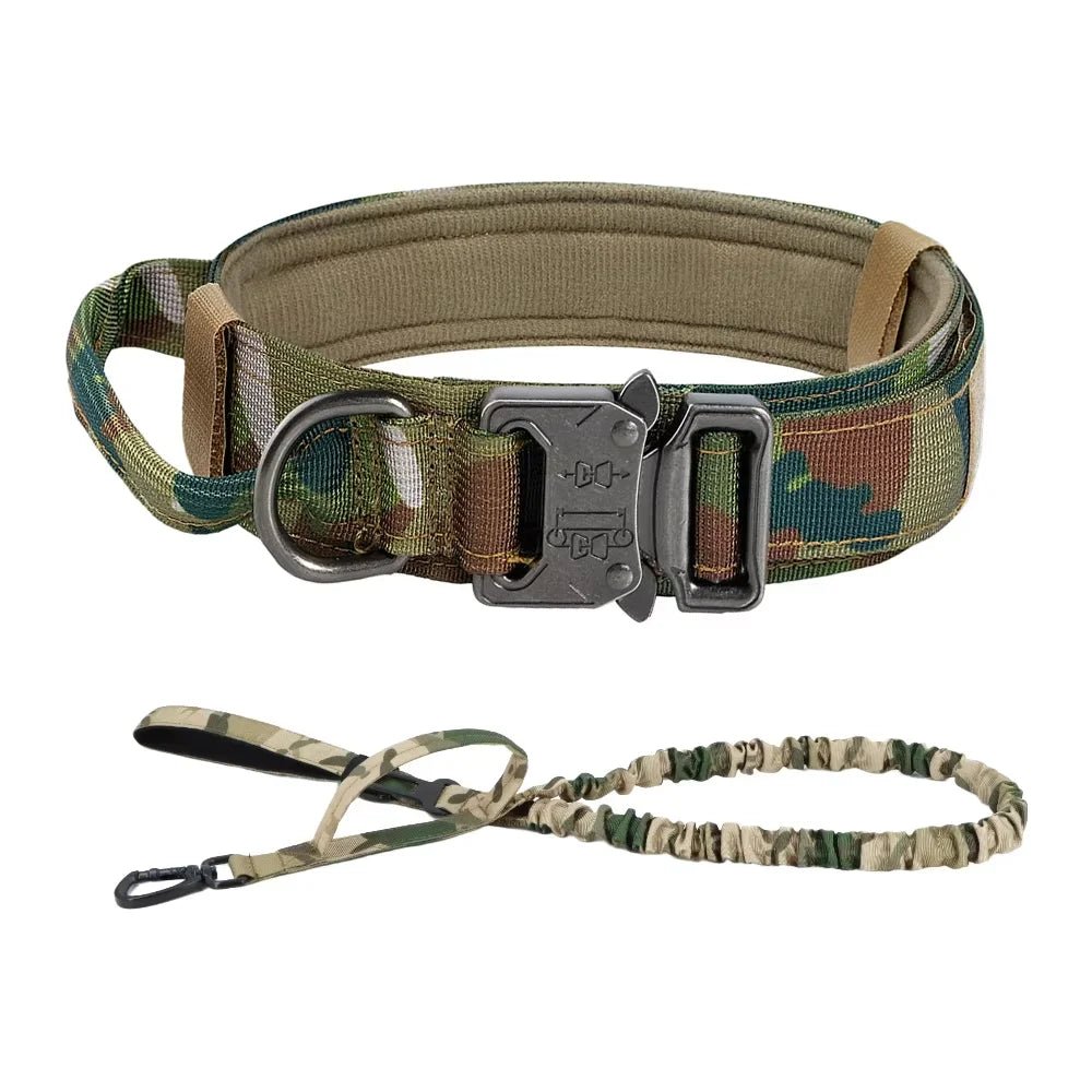 Dog Training Collar Adjustable Tactical Dog Collar And Leash Set Control Handle Pet Lead Collar For Small Big Dogs - Barking & Purrfectly Happy