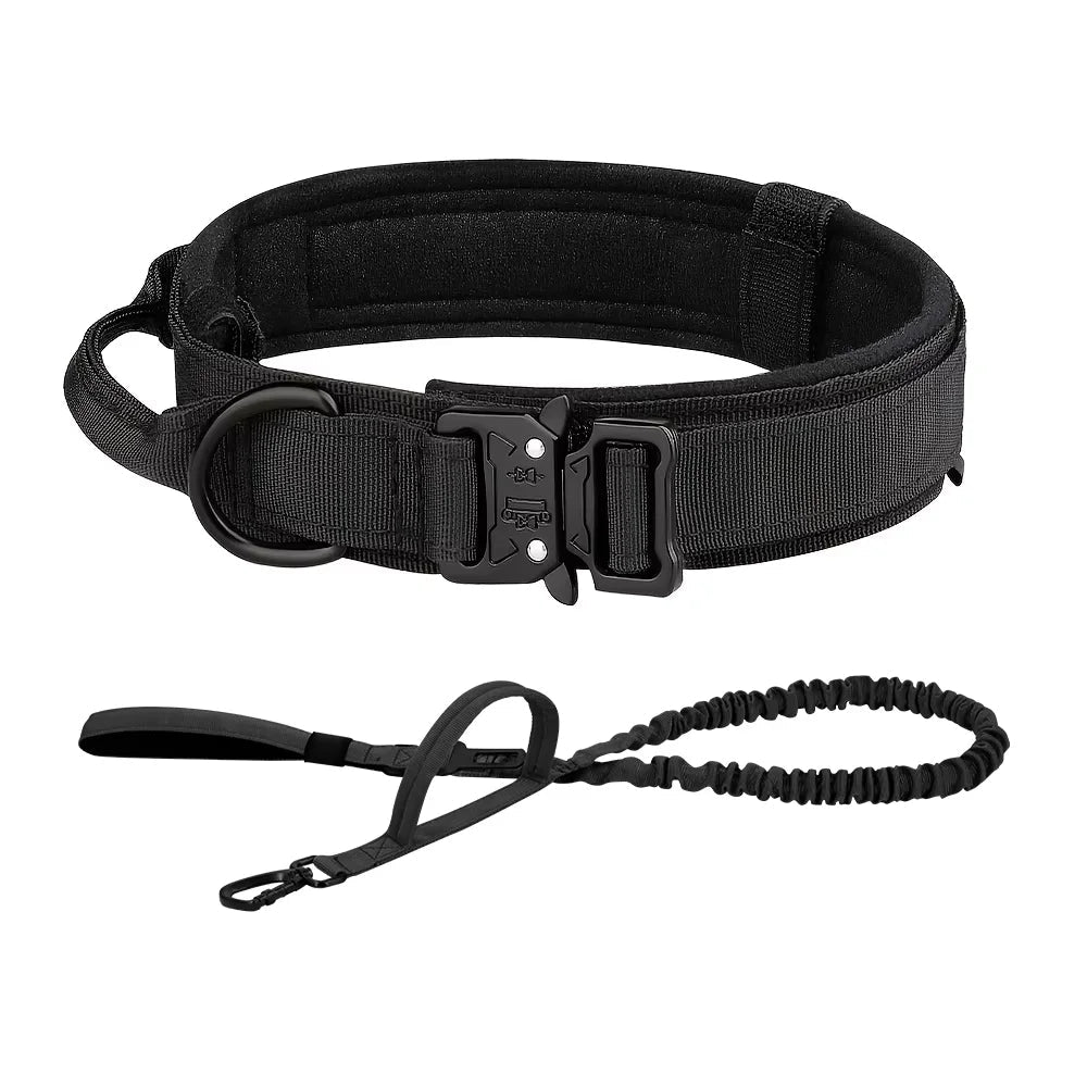 Dog Training Collar Adjustable Tactical Dog Collar And Leash Set Control Handle Pet Lead Collar For Small Big Dogs - Barking & Purrfectly Happy