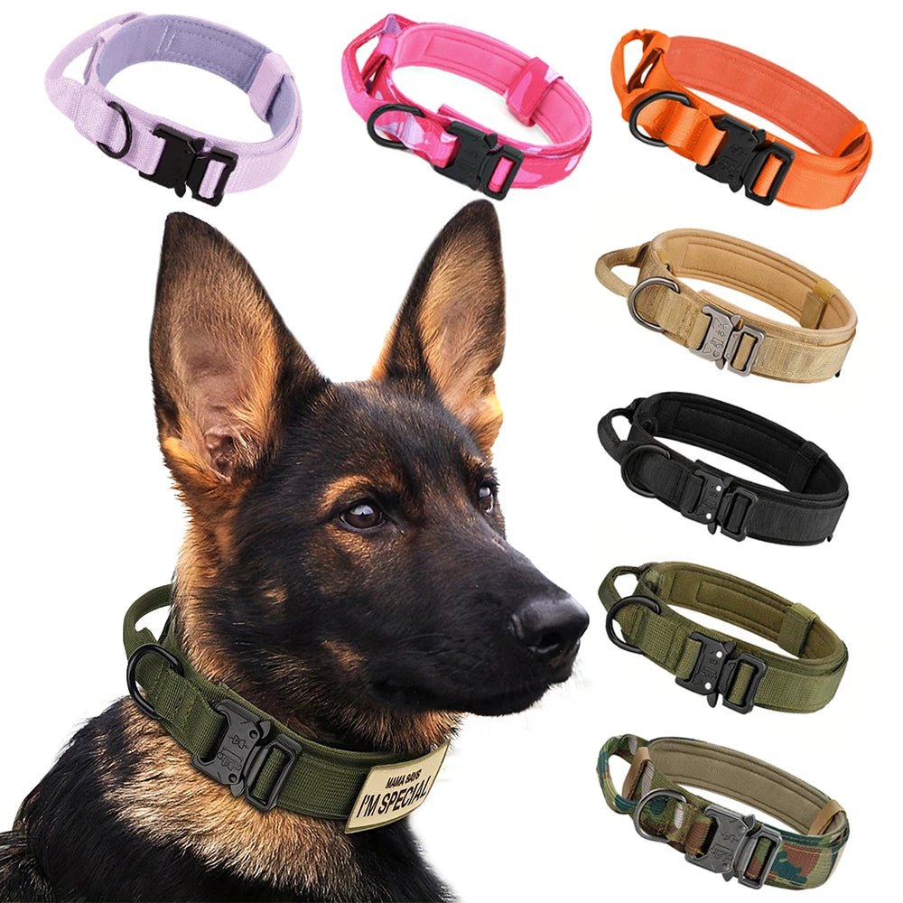 Dog Training Collar Adjustable Tactical Dog Collar And Leash Set Control Handle Pet Lead Collar For Small Big Dogs - Barking & Purrfectly Happy