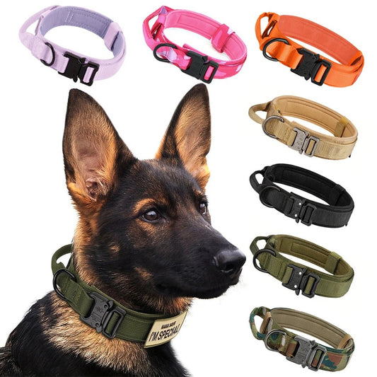 Dog Training Collar Adjustable Tactical Dog Collar And Leash Set Control Handle Pet Lead Collar For Small Big Dogs - Barking & Purrfectly Happy