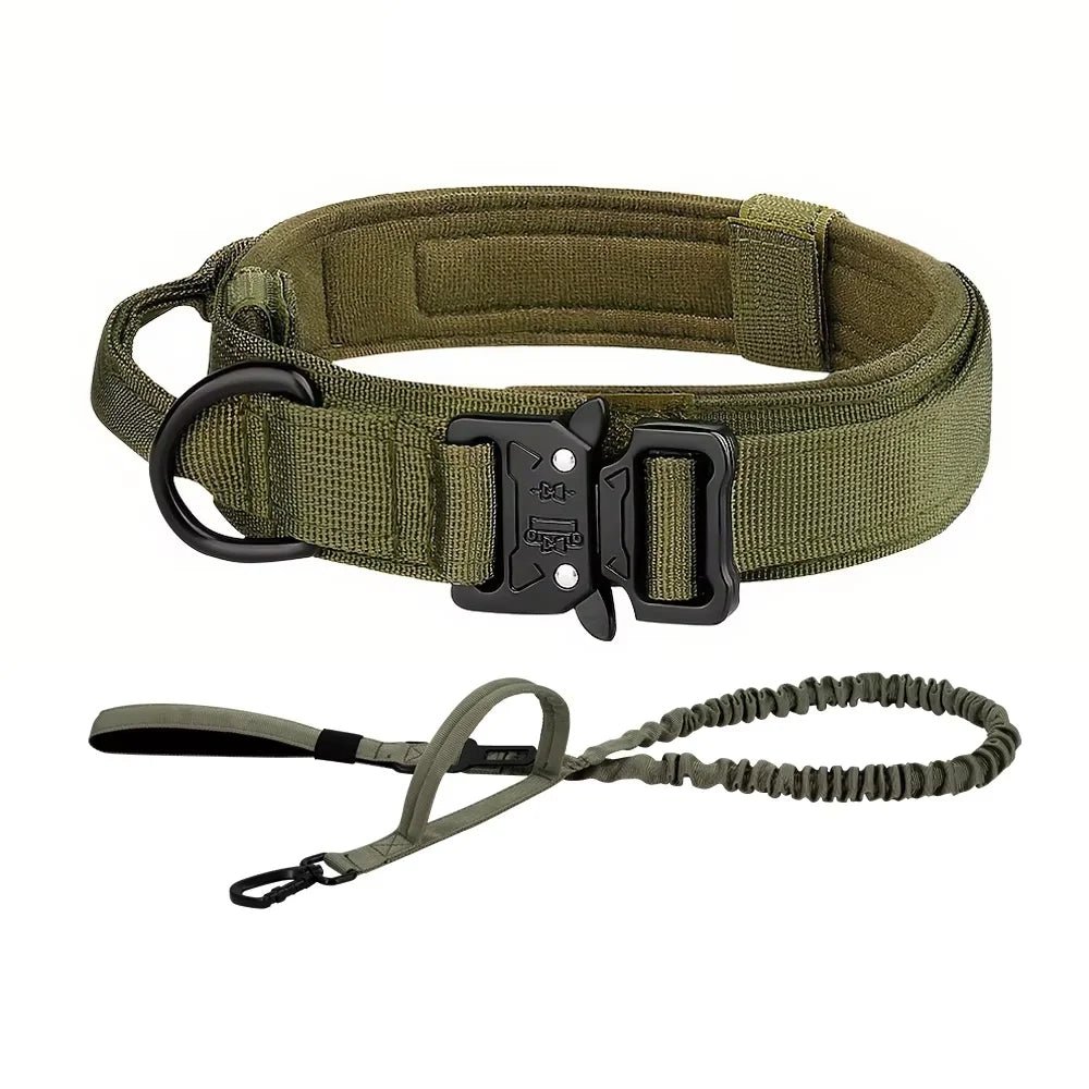 Dog Training Collar Adjustable Tactical Dog Collar And Leash Set Control Handle Pet Lead Collar For Small Big Dogs - Barking & Purrfectly Happy