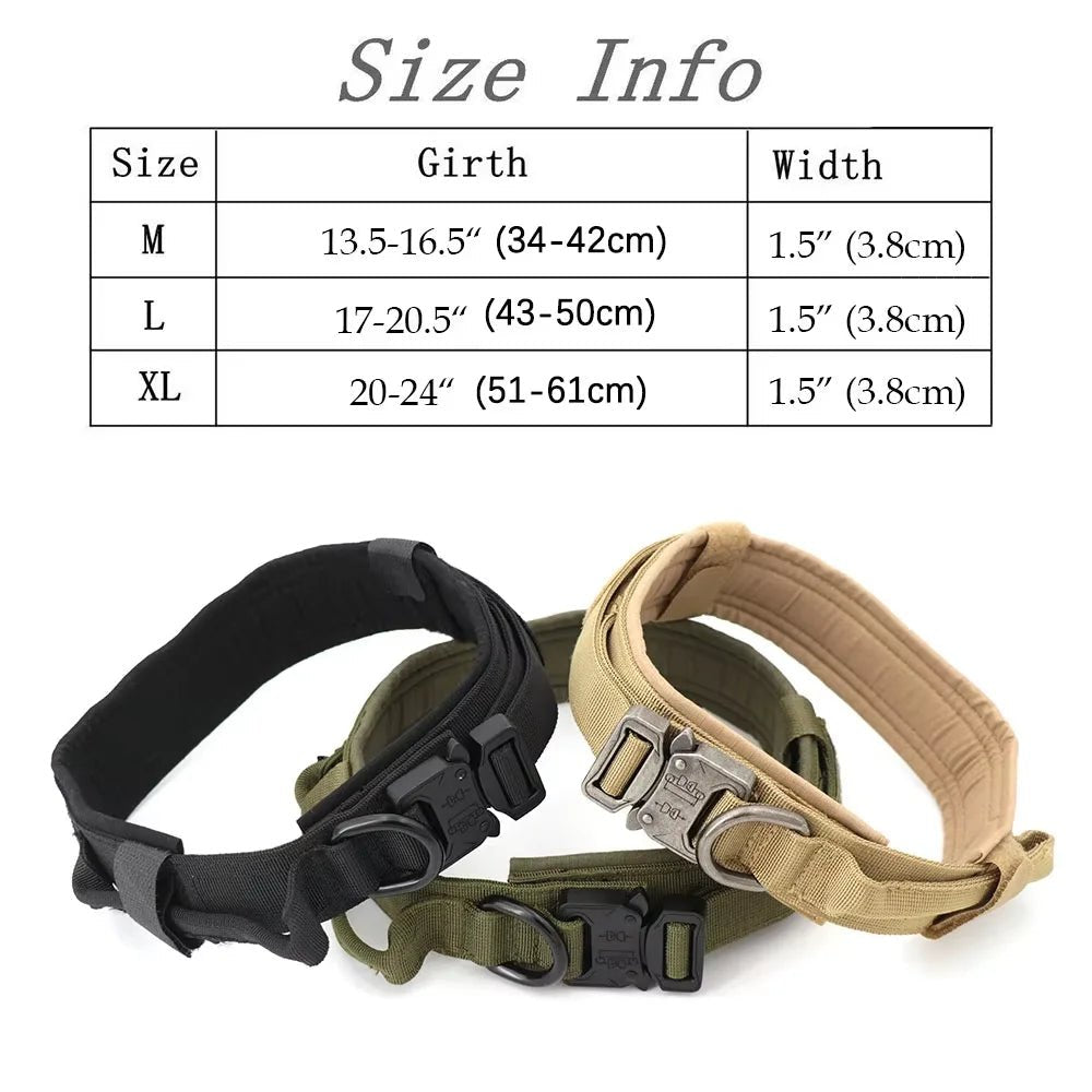 Dog Training Collar Adjustable Tactical Dog Collar And Leash Set Control Handle Pet Lead Collar For Small Big Dogs - Barking & Purrfectly Happy