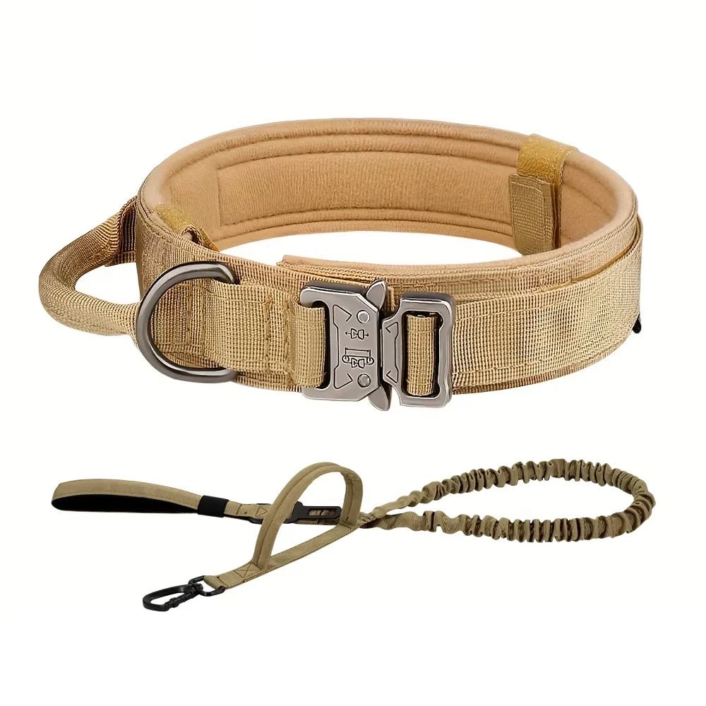 Dog Training Collar Adjustable Tactical Dog Collar And Leash Set Control Handle Pet Lead Collar For Small Big Dogs - Barking & Purrfectly Happy