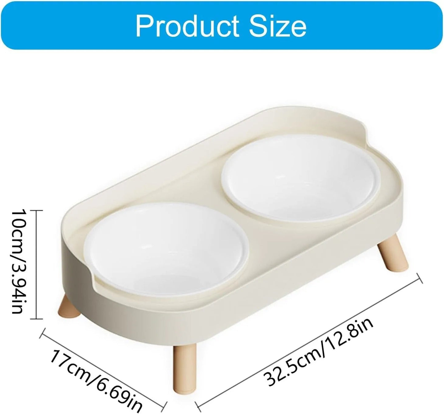Elevated Pet Bowl Double Food And Water Set Raised Feeding Stand Splash Proof Design For Cats Dogs Puppies Easy Clean - Barking & Purrfectly Happy