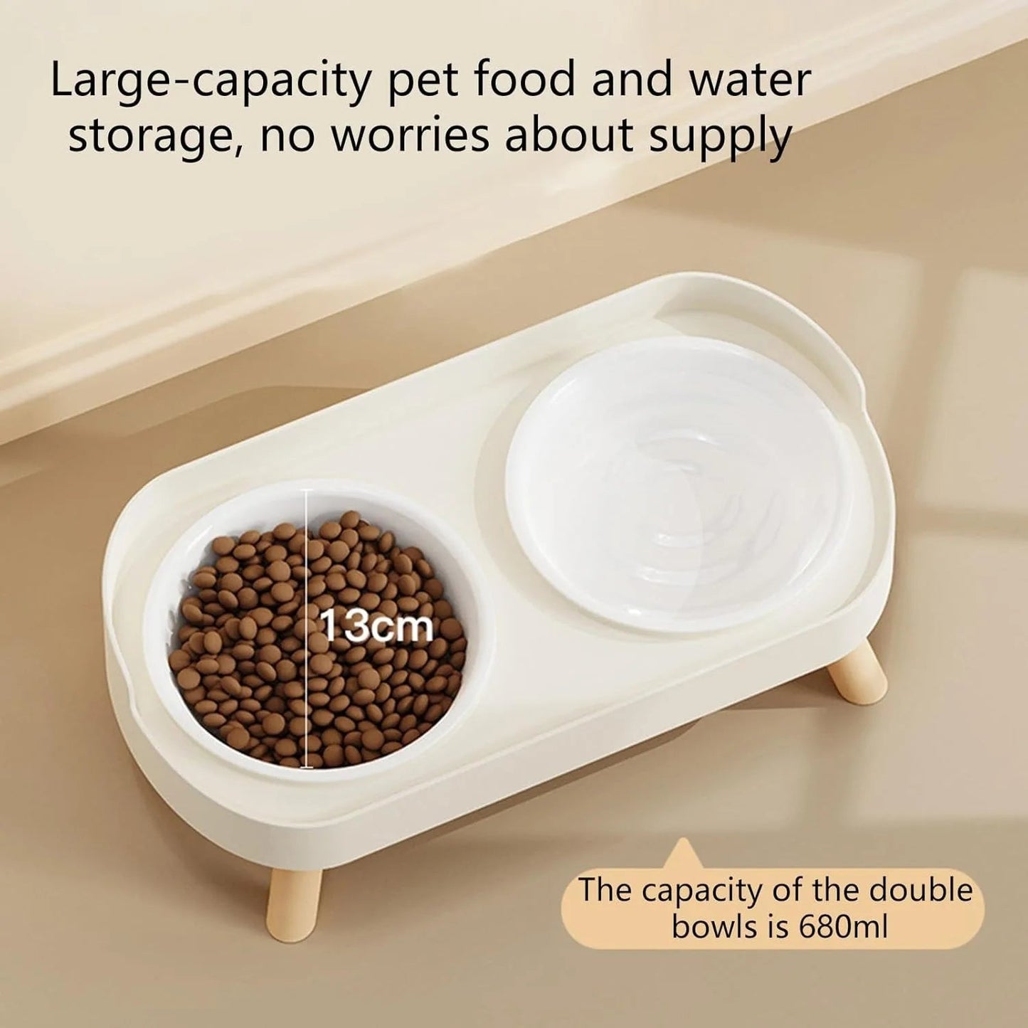 Elevated Pet Bowl Double Food And Water Set Raised Feeding Stand Splash Proof Design For Cats Dogs Puppies Easy Clean - Barking & Purrfectly Happy