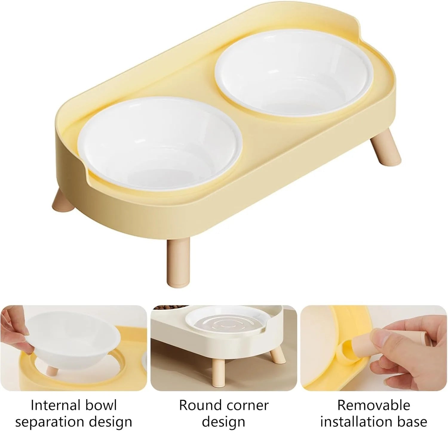 Elevated Pet Bowl Double Food And Water Set Raised Feeding Stand Splash Proof Design For Cats Dogs Puppies Easy Clean - Barking & Purrfectly Happy