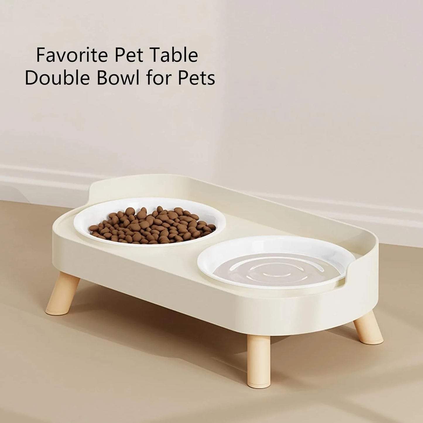 Elevated Pet Bowl Double Food And Water Set Raised Feeding Stand Splash Proof Design For Cats Dogs Puppies Easy Clean - Barking & Purrfectly Happy