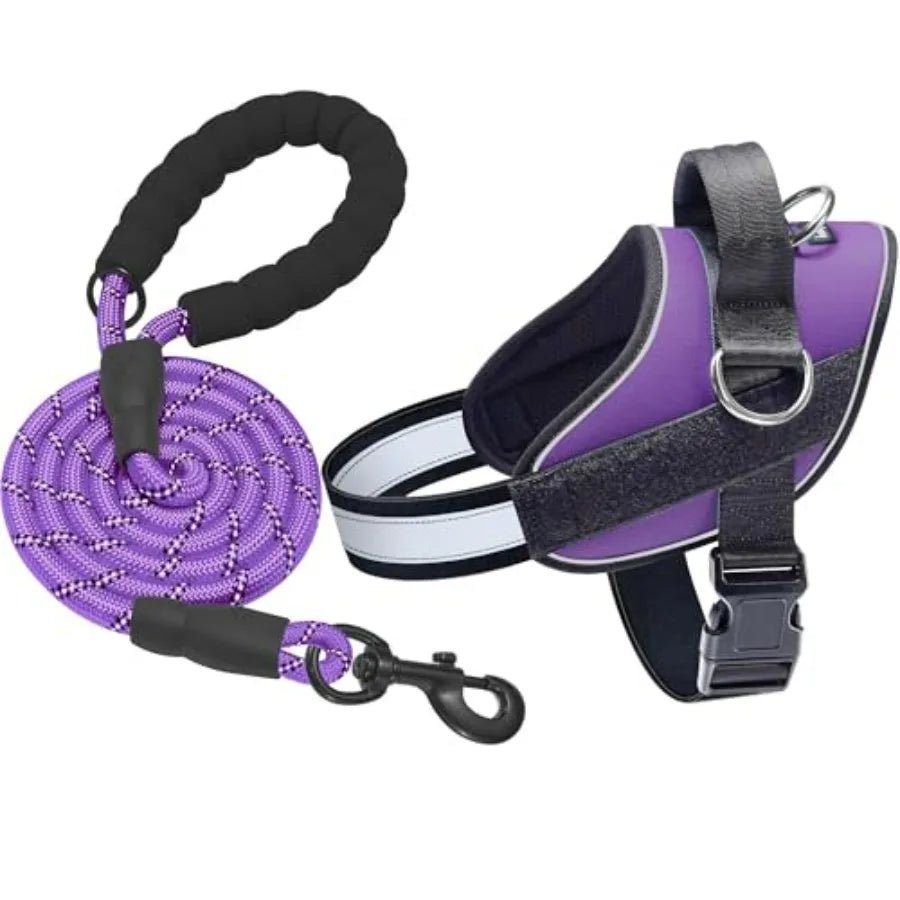 Essential Dog Harness, No Pull Pet Vest with 3 Leash Clips, No Choke, Reflective, Adjustable and Padded, for Easy Walking and T - Barking & Purrfectly Happy