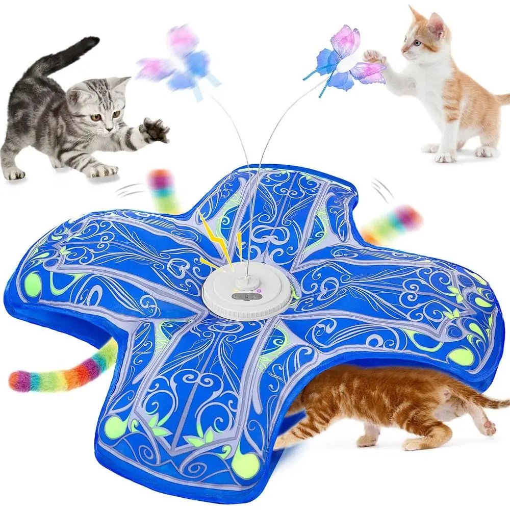 Interactive Cat Toys for Indoor Cats, Newly Upgraded Rechargeable Touch and Seek Kitten Toys to Combat Boredom in Adult Cats (Bl - Barking & Purrfectly Happy
