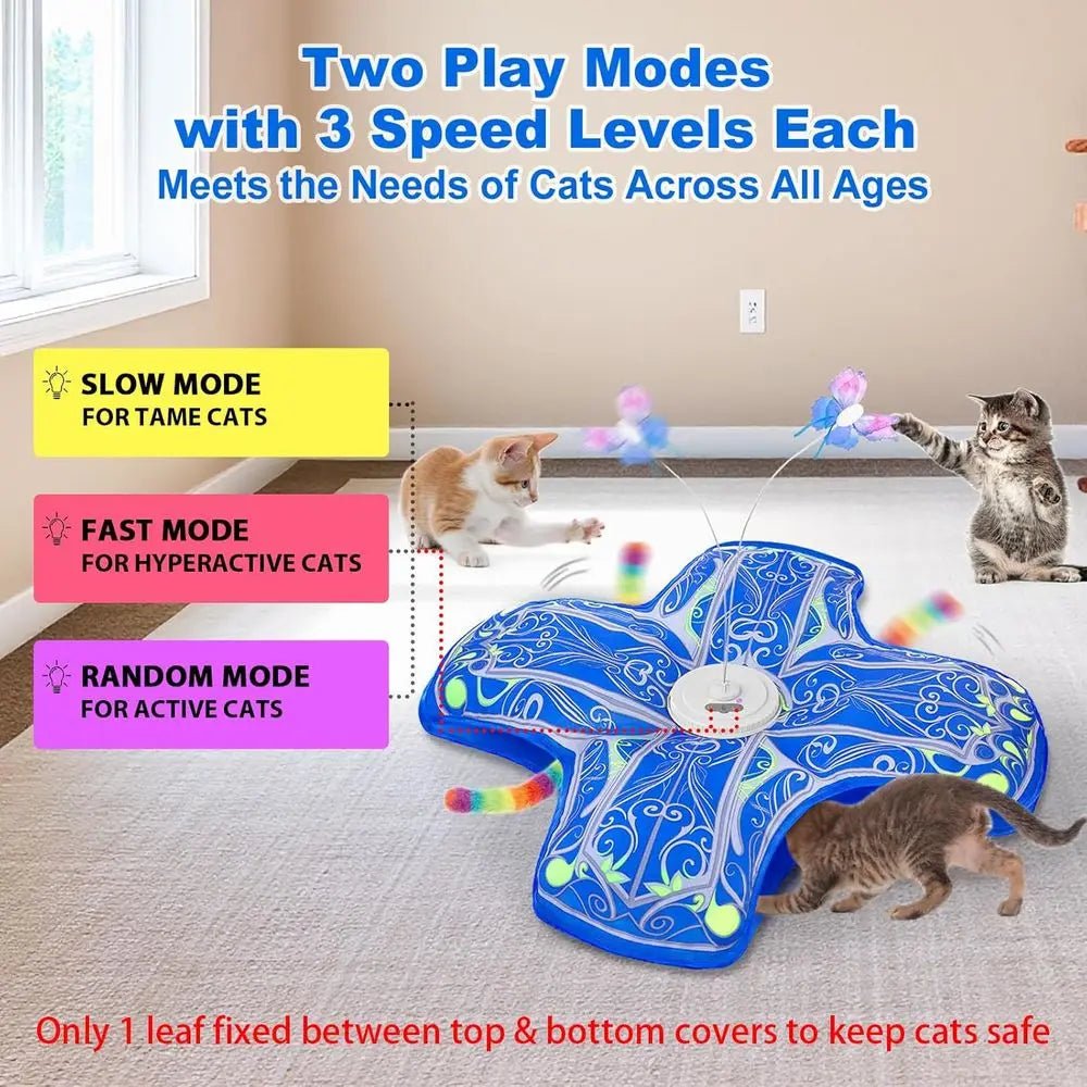 Interactive Cat Toys for Indoor Cats, Newly Upgraded Rechargeable Touch and Seek Kitten Toys to Combat Boredom in Adult Cats (Bl - Barking & Purrfectly Happy