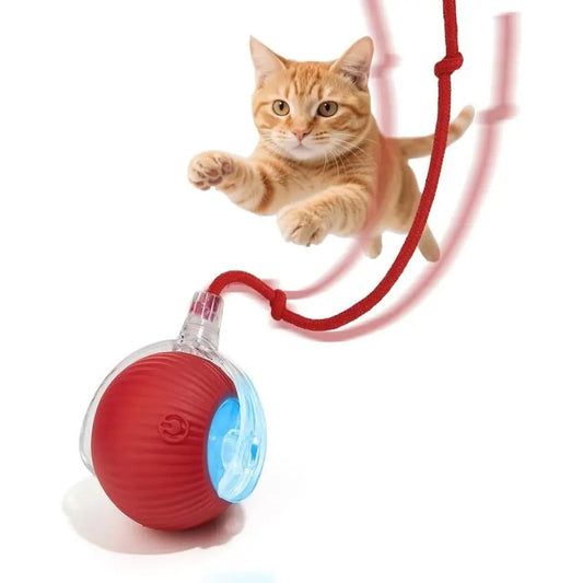 Interactive Dog Cat Toy Ball, Upgraded Rechargeable Smart Automatic Rolling Pet Ball with Tail, Ast Moving Toy for Bored Indoor - Barking & Purrfectly Happy