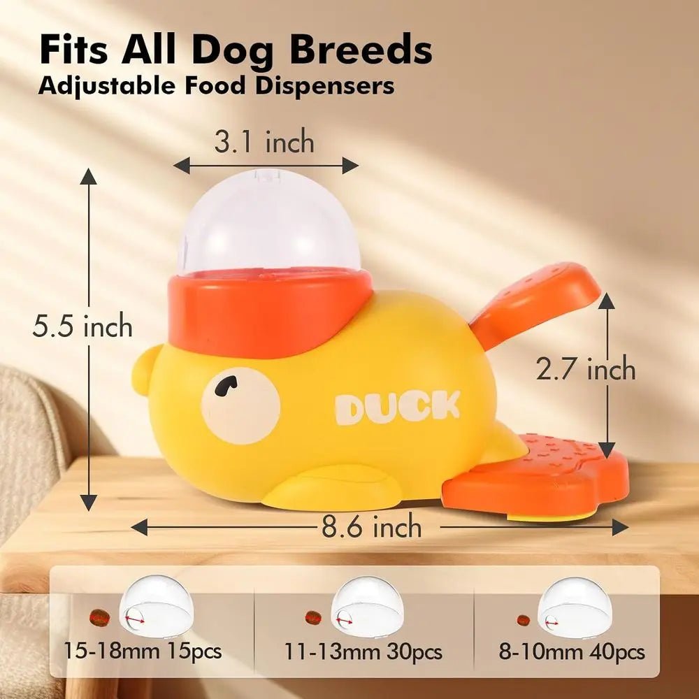 Interactive Dog Toys Puzzle Slow Feeder, Cat Treat Dispenser Toy Duck-Shaped Enrichment Toy for Small Medium Dogs and Cats, IQ T - Barking & Purrfectly Happy