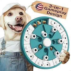 KADTC Dog Puzzle Toys Level 3 in 1 Brain Mind Treat Game Mental Stimulation Enrichment Hard Toys Puppy Holiday Birthday Gift Bor - Barking & Purrfectly Happy