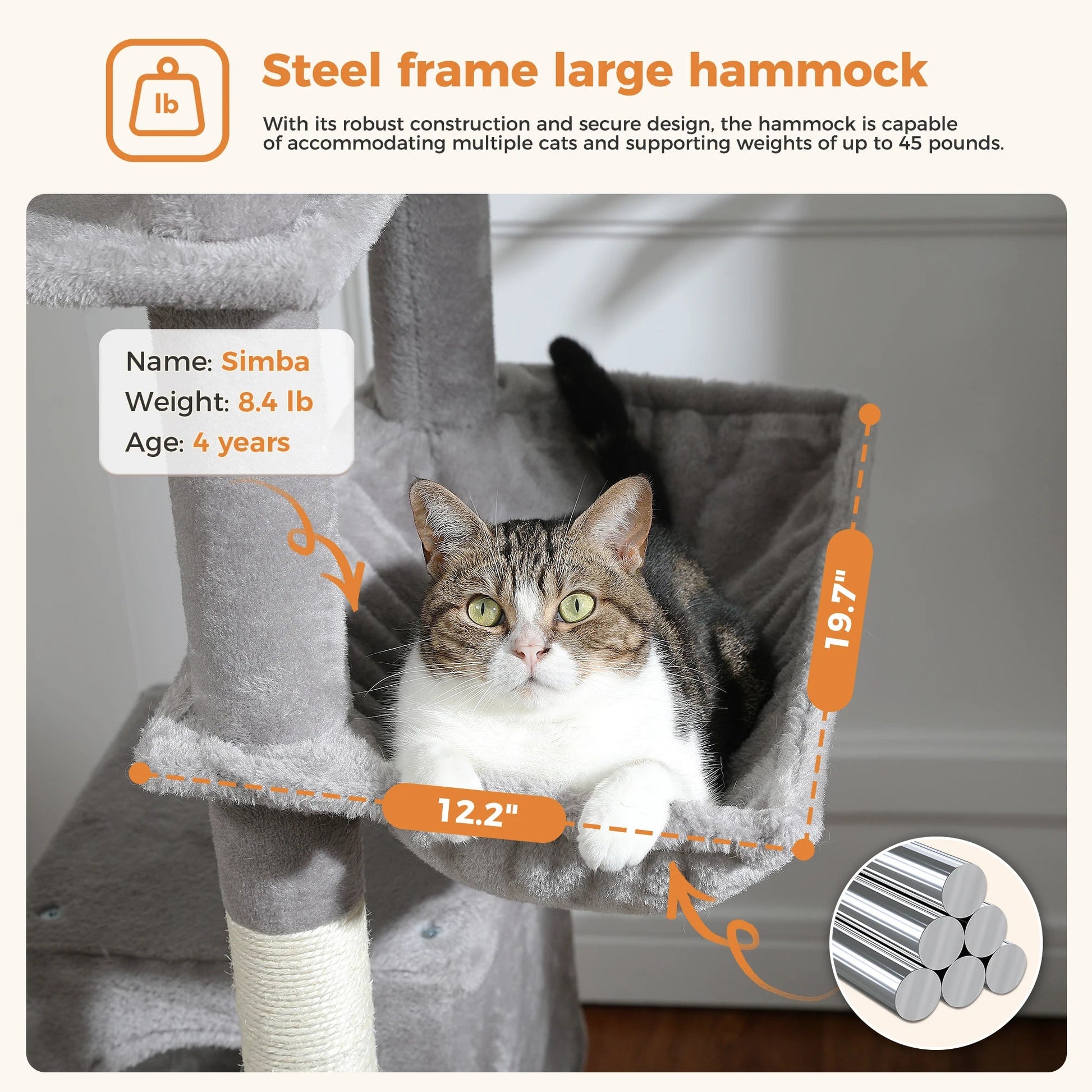 Large Cat Tree Tall Cat Tower for Indoor Cats Multi-Level Plush Cat Condo with Scratching Posts Scratching Boards Perches Caves - Barking & Purrfectly Happy