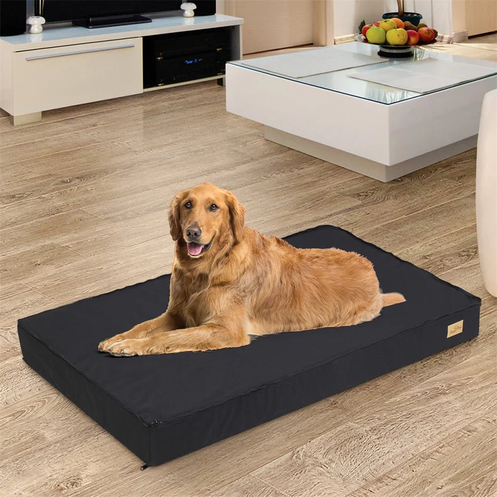 Large Orthopaedic Dog Bed Waterproof Cushion Pet Mattress 2 In 1 Pet Dog Crate Bed with Removable Washable Cover Indoor Outdoor - Barking & Purrfectly Happy