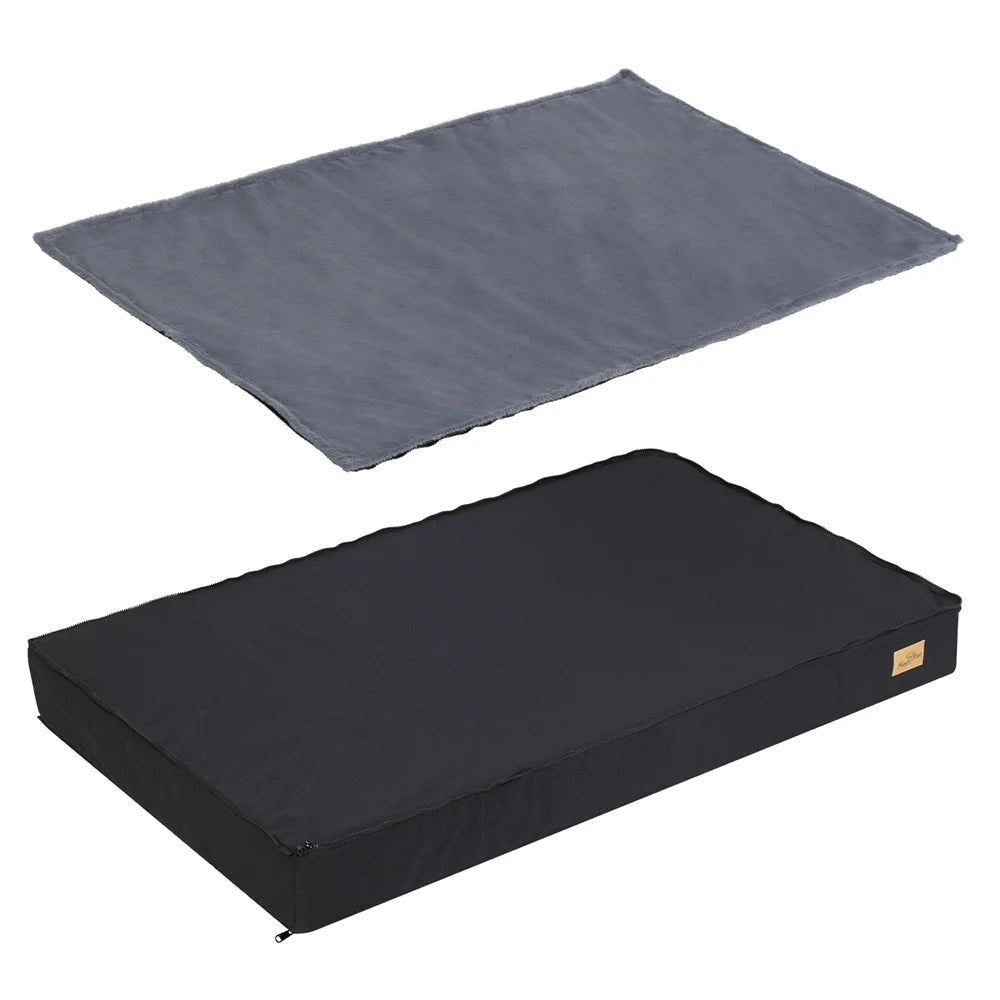 Large Orthopaedic Dog Bed Waterproof Cushion Pet Mattress 2 In 1 Pet Dog Crate Bed with Removable Washable Cover Indoor Outdoor - Barking & Purrfectly Happy