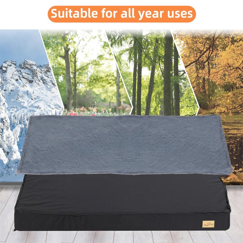 Large Orthopaedic Dog Bed Waterproof Cushion Pet Mattress 2 In 1 Pet Dog Crate Bed with Removable Washable Cover Indoor Outdoor - Barking & Purrfectly Happy