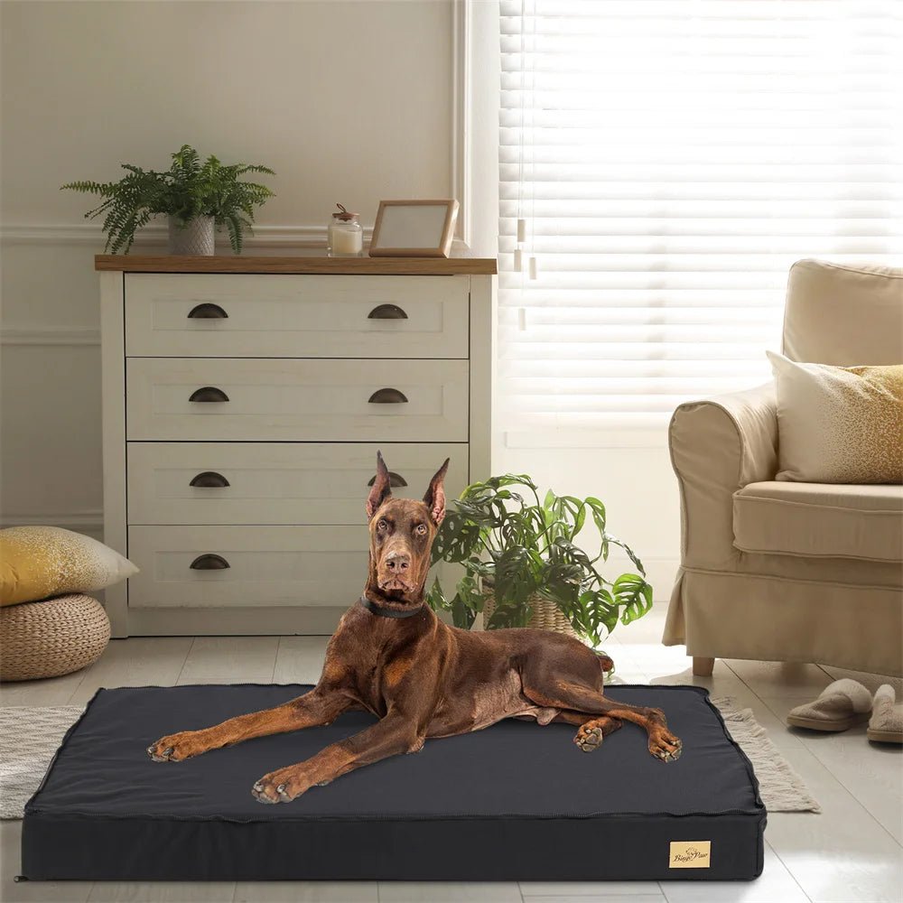 Large Orthopaedic Dog Bed Waterproof Cushion Pet Mattress 2 In 1 Pet Dog Crate Bed with Removable Washable Cover Indoor Outdoor - Barking & Purrfectly Happy