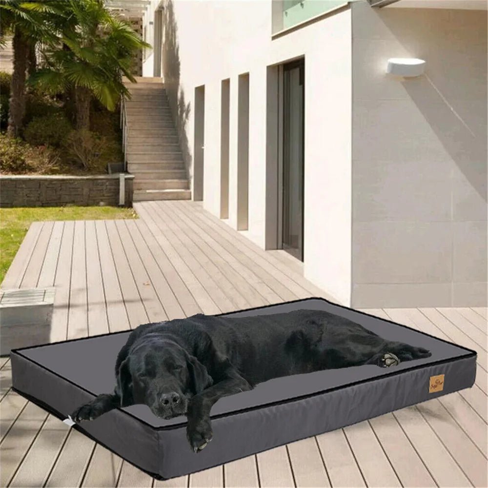 Large Orthopaedic Dog Bed Waterproof Cushion Pet Mattress 2 In 1 Pet Dog Crate Bed with Removable Washable Cover Indoor Outdoor - Barking & Purrfectly Happy