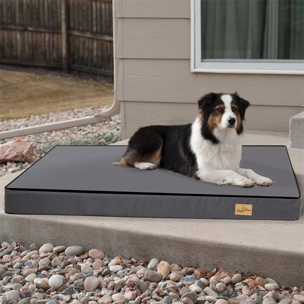Large Orthopaedic Dog Bed Waterproof Cushion Pet Mattress 2 In 1 Pet Dog Crate Bed with Removable Washable Cover Indoor Outdoor - Barking & Purrfectly Happy