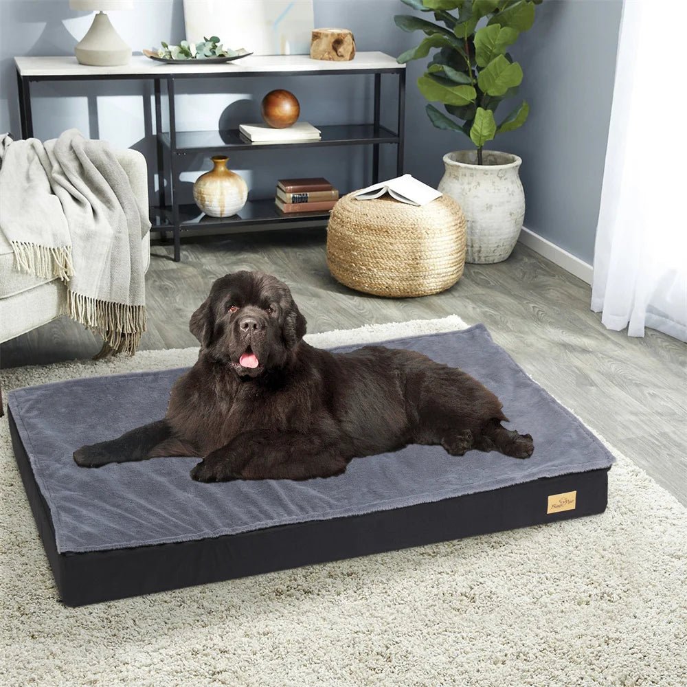 Large Orthopaedic Dog Bed Waterproof Cushion Pet Mattress 2 In 1 Pet Dog Crate Bed with Removable Washable Cover Indoor Outdoor - Barking & Purrfectly Happy