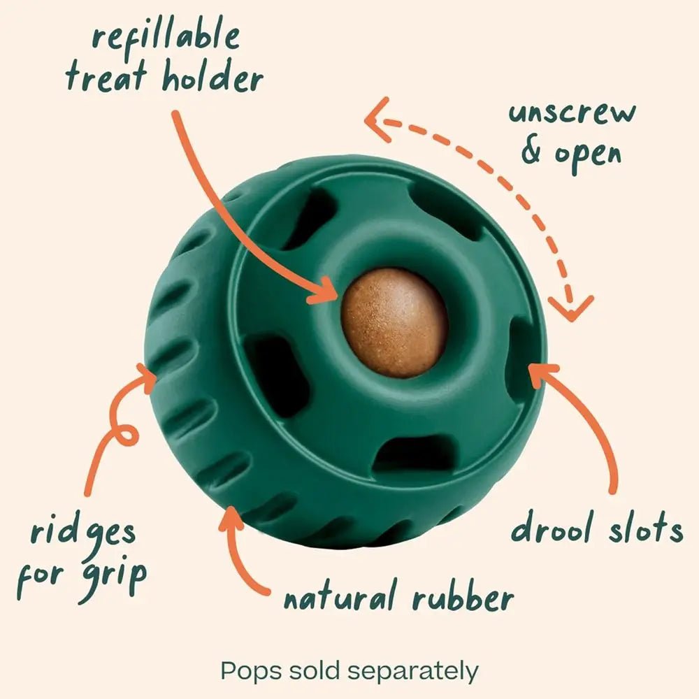 Long-Lasting Interactive Dog Ball Toy to Keep Your Pup Busy and Distracted - Safe for Dogs - Low for Medium and Large Dogs 25-75 - Barking & Purrfectly Happy