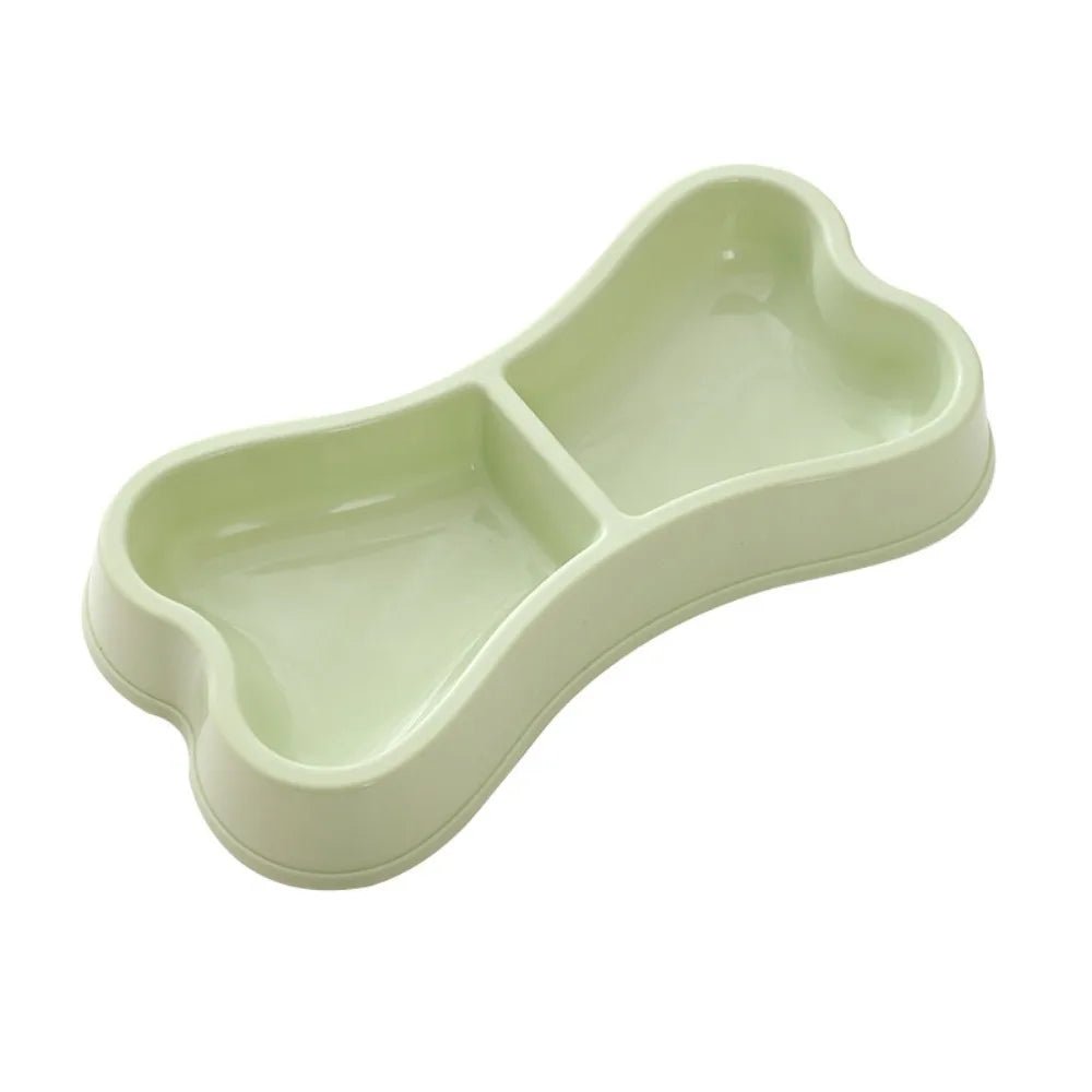 Macaron Bone Shaped Double Pet Bowls Food Water Feeder Dish Durable Non Slip Puppy Cat Feeding Supplies - Barking & Purrfectly Happy