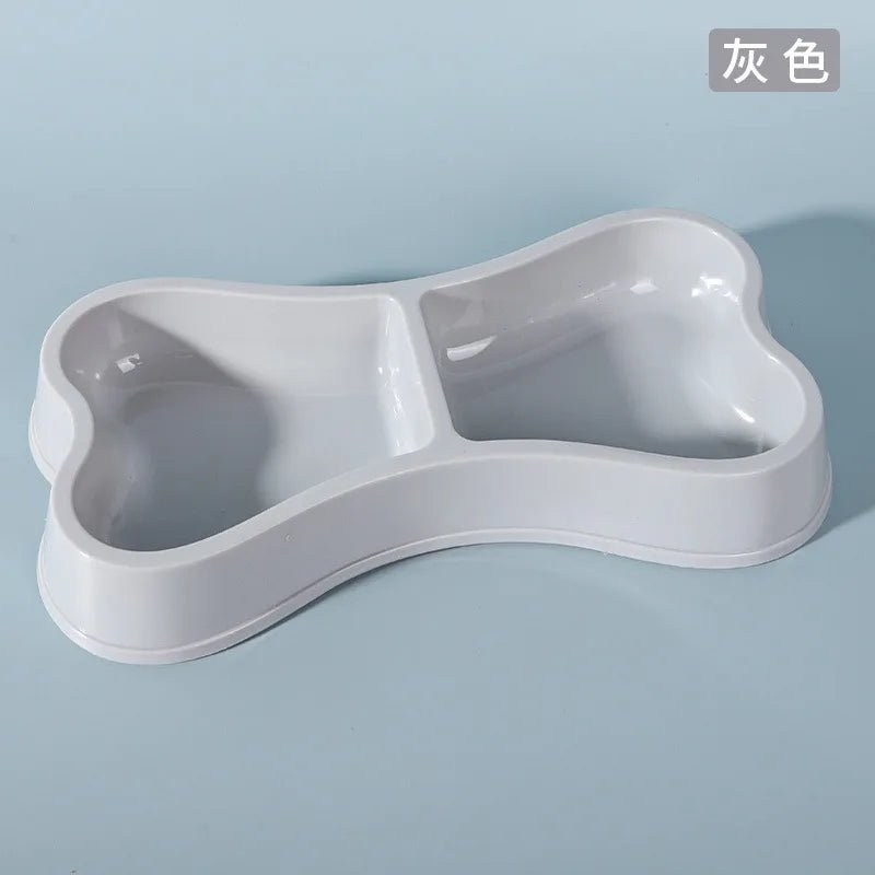 Macaron Bone Shaped Double Pet Bowls Food Water Feeder Dish Durable Non Slip Puppy Cat Feeding Supplies - Barking & Purrfectly Happy