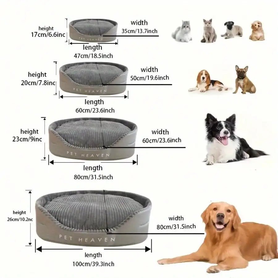 Machine-Washable Soft & Cozy Pet Bed – All-Season Dog & Cat House With Warm Mat | Plush Comfort, Winter Essential & Perfect Christmas Gift For Small/Medium/Large Pets, Indoor Outdoor Use - Barking & Purrfectly Happy