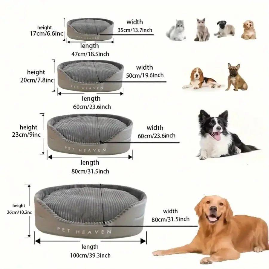 Machine-Washable Soft & Cozy Pet Bed – All-Season Dog & Cat House With Warm Mat | Plush Comfort, Winter Essential & Perfect Christmas Gift For Small/Medium/Large Pets, Indoor Outdoor Use - Barking & Purrfectly Happy