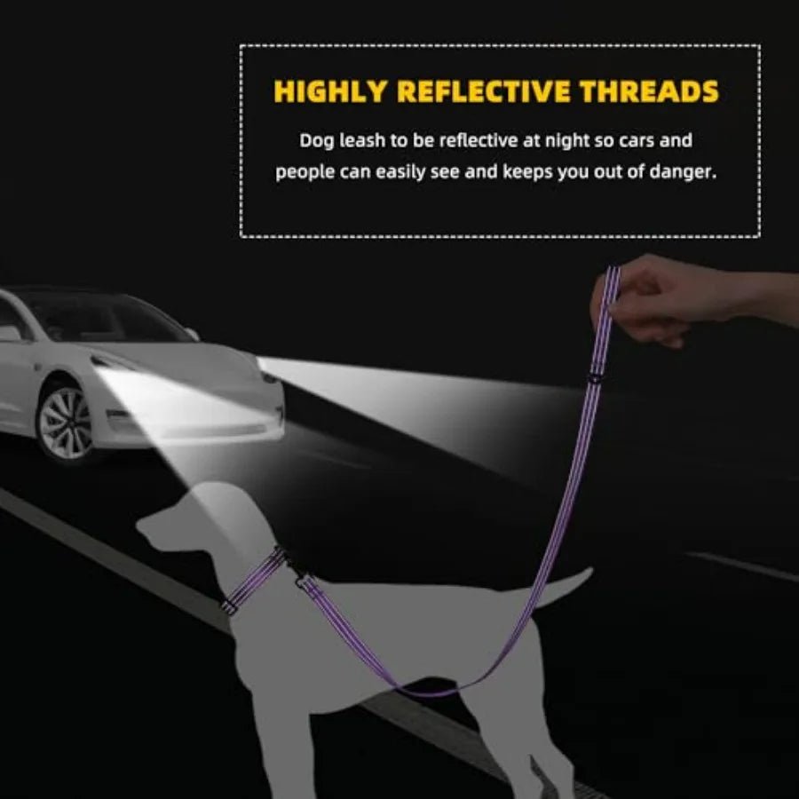 Night Double Adjustable Band Nylon Small Puppy Pet Dog Combo Collar Leash and Harness Set - Barking & Purrfectly Happy