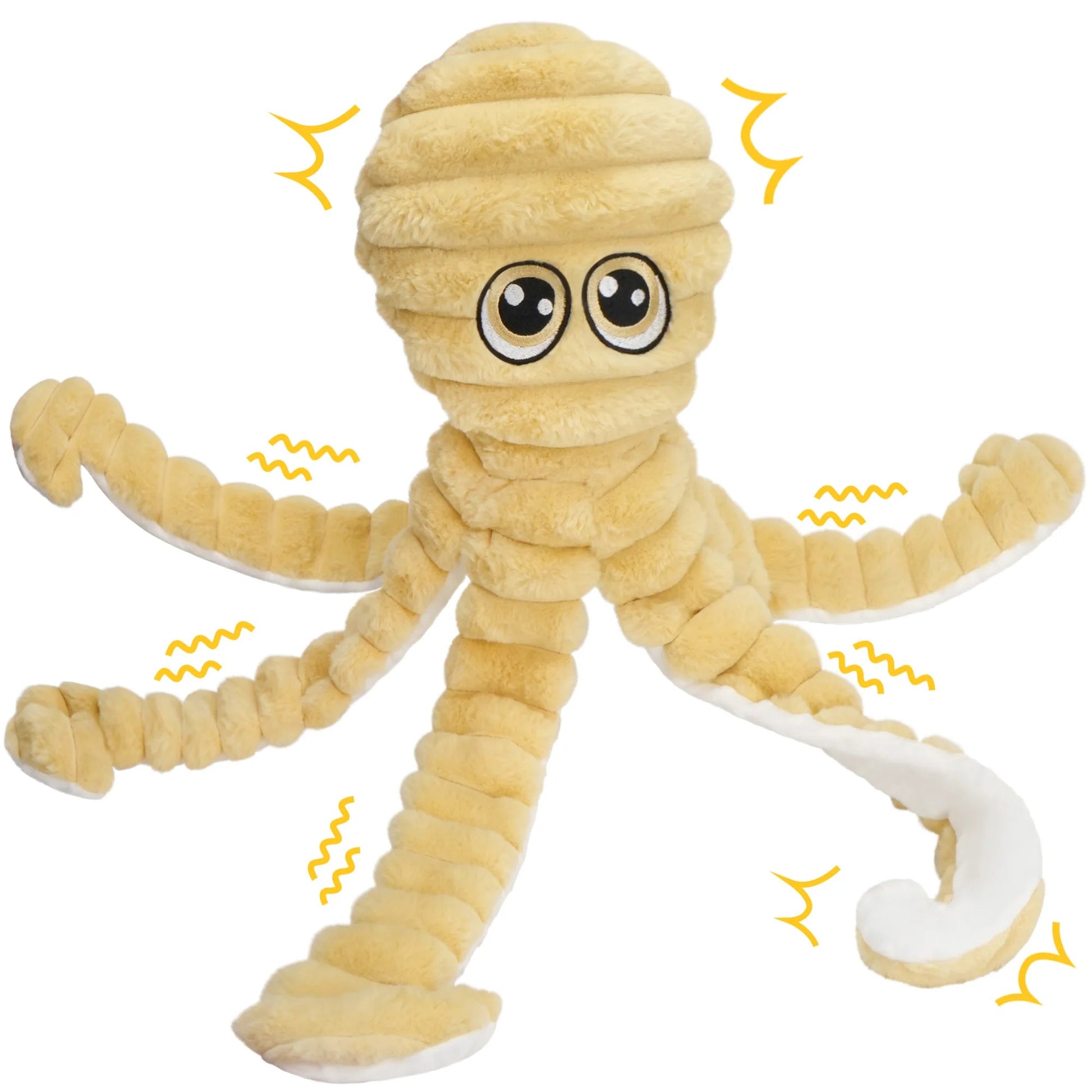 Octopus Design Pet Grinding Teeth Squeaky Plush Toy, Chewing Toy For Dog Interactive Supply, Animal Pet Toy For Small Medium Dog - Barking & Purrfectly Happy