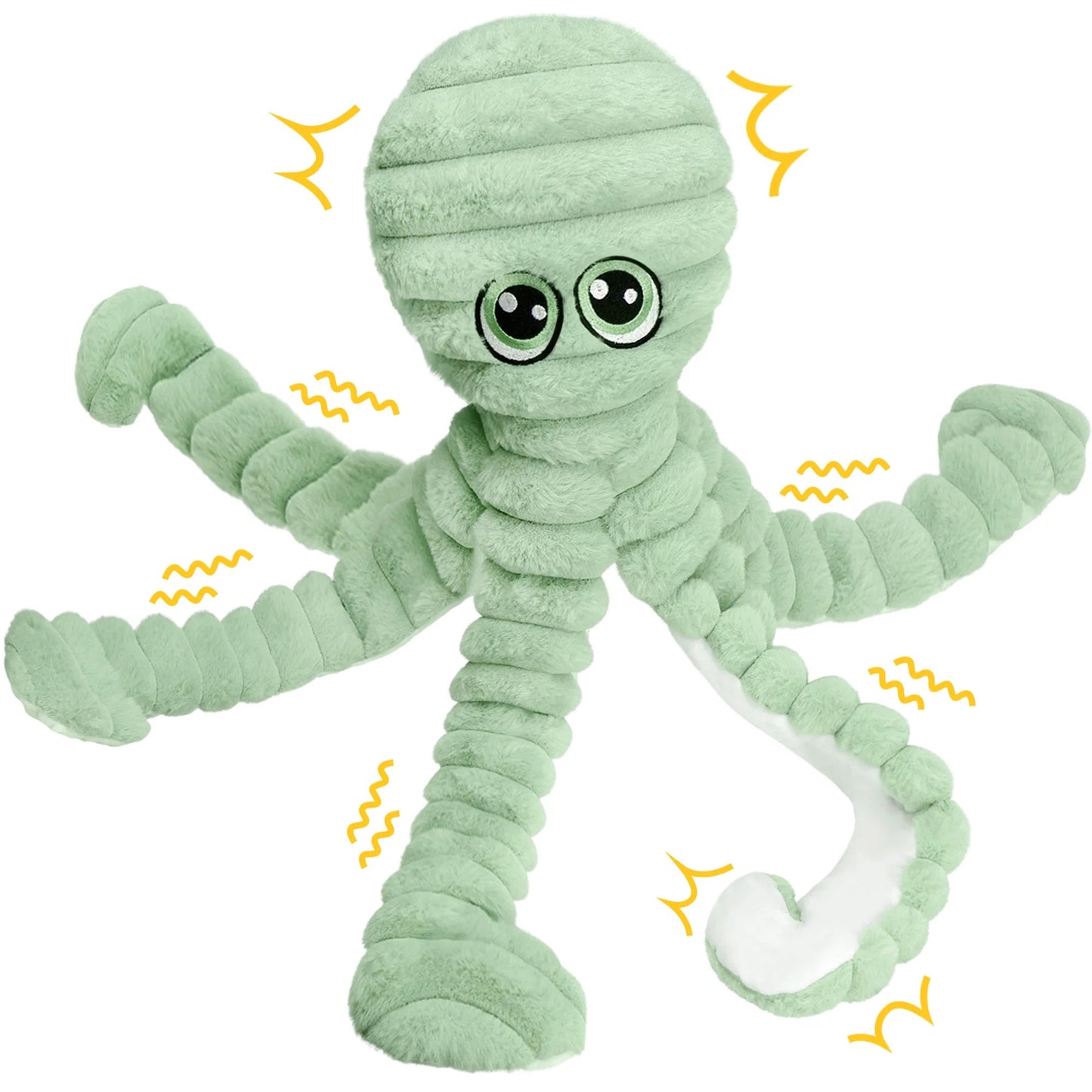 Octopus Design Pet Grinding Teeth Squeaky Plush Toy, Chewing Toy For Dog Interactive Supply, Animal Pet Toy For Small Medium Dog - Barking & Purrfectly Happy