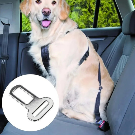 Pet Seat Belt Adapters - Car Metal Clips for Pet Leashes, Compatible with Truck & Car Seats - Barking & Purrfectly Happy