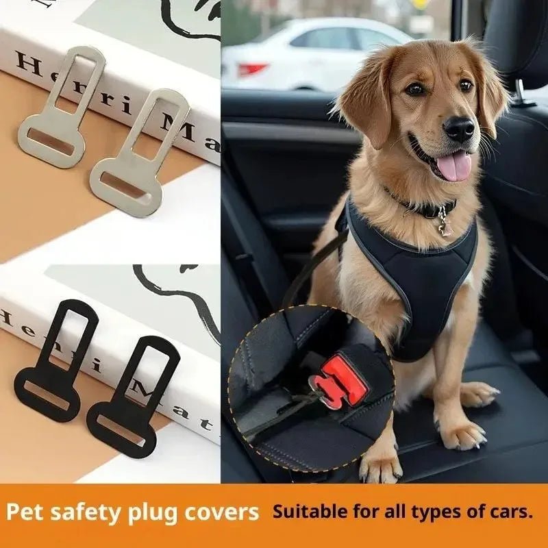 Pet Seat Belt Adapters - Car Metal Clips for Pet Leashes, Compatible with Truck & Car Seats - Barking & Purrfectly Happy