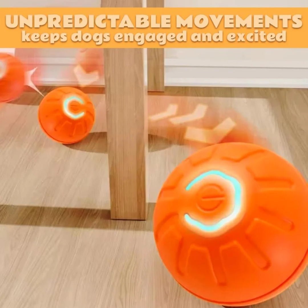 Smart Bouncing Electric Pet Ball, Automatic Random Motion Toy, Durable Chew-Resistant for Cats and Dogs - Barking & Purrfectly Happy