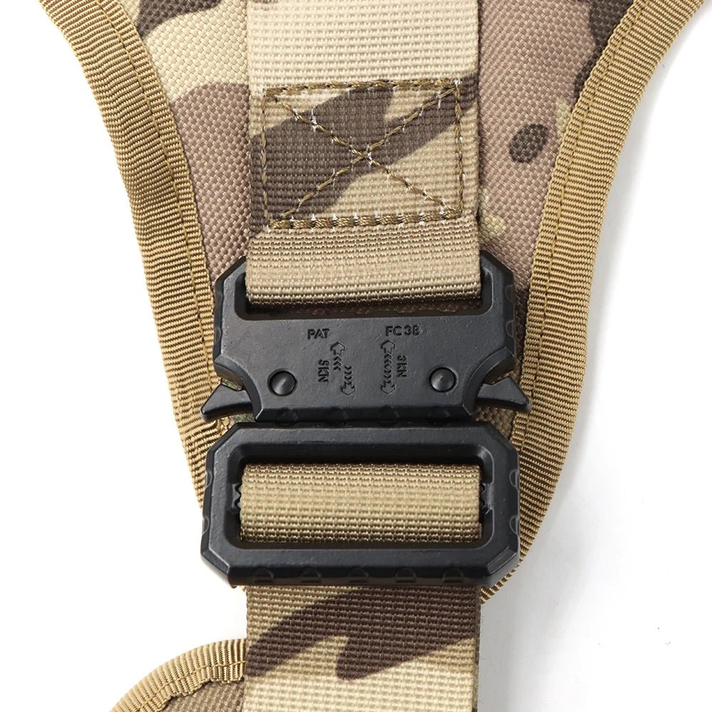 Tactical Dog Harness Leash Set for Large Dogs Military Harnesses for Training Walking Hunting Pet Vest Handle No Pull Malinois - Barking & Purrfectly Happy