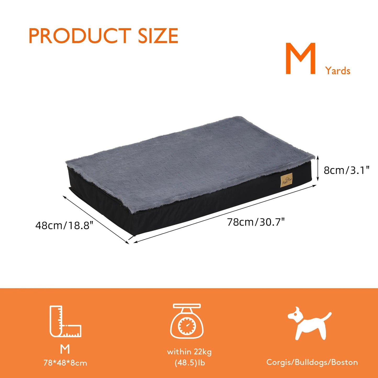 Washable Dog Beds for Large Dogs Comfortable Orthopedic Dog Bed Sponge Foam Pet Bedding Dog Crate Bed - Barking & Purrfectly Happy