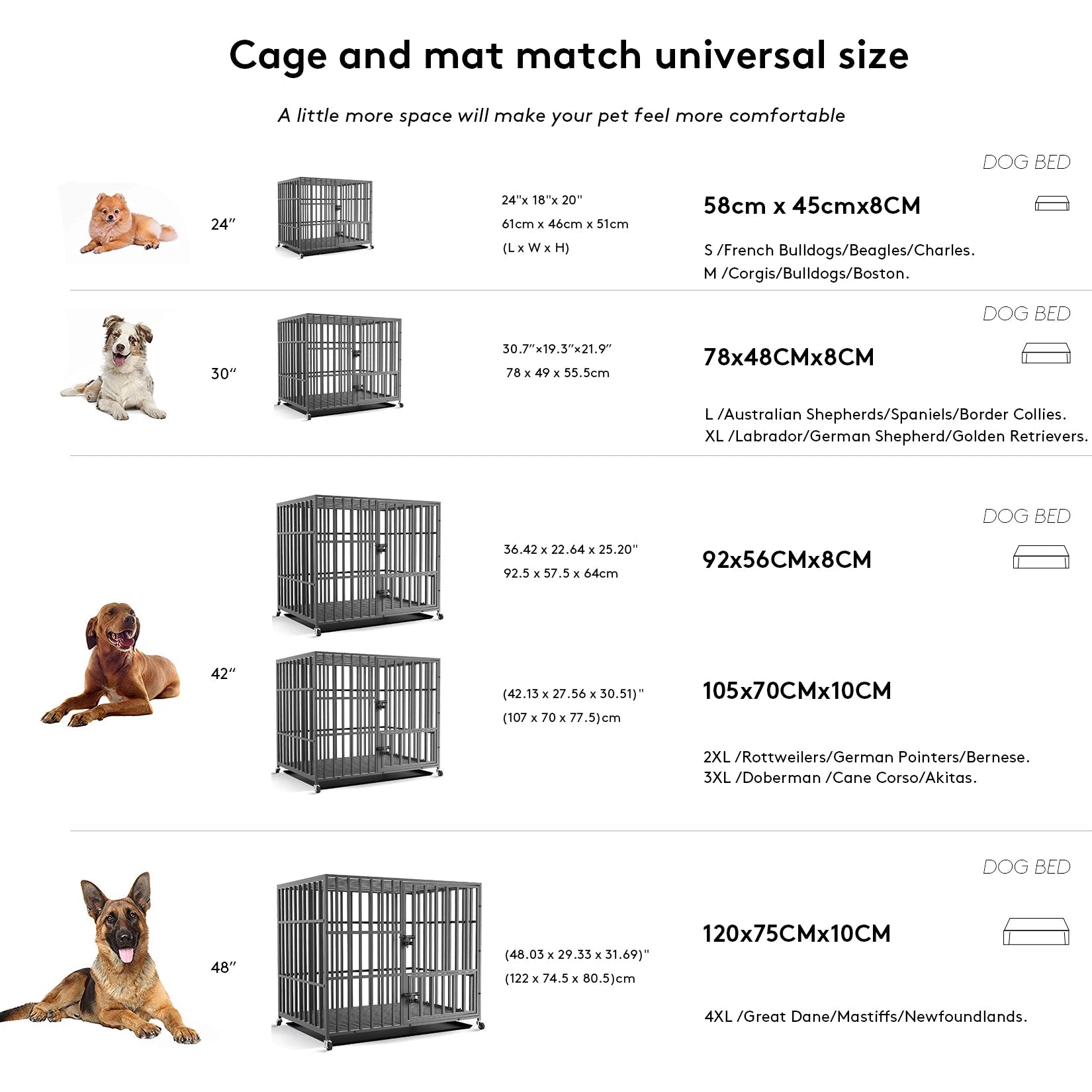 Washable Dog Beds for Large Dogs Comfortable Orthopedic Dog Bed Sponge Foam Pet Bedding Dog Crate Bed - Barking & Purrfectly Happy