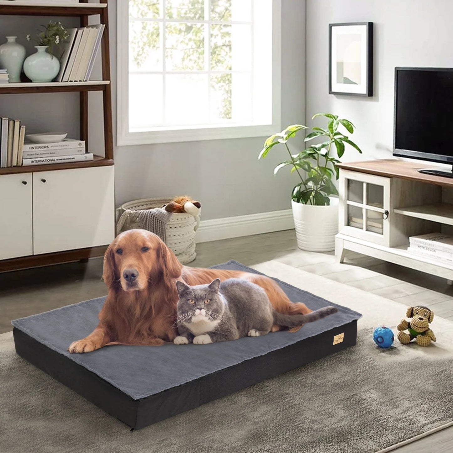 Washable Dog Beds for Large Dogs Comfortable Orthopedic Dog Bed Sponge Foam Pet Bedding Dog Crate Bed - Barking & Purrfectly Happy