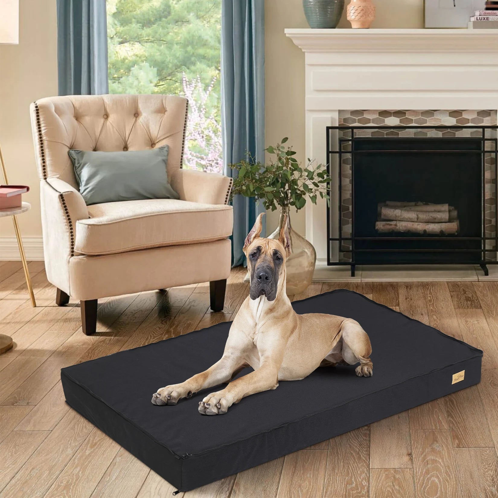 Washable Dog Beds for Large Dogs Comfortable Orthopedic Dog Bed Sponge Foam Pet Bedding Dog Crate Bed - Barking & Purrfectly Happy