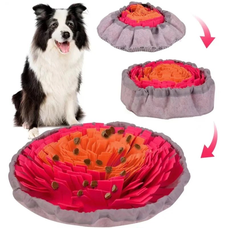 Washable Felt Pet Sniffing Pad Foldable Dog Slow Feeding Mat Toy Dog Training Snuff Mat - Barking & Purrfectly Happy