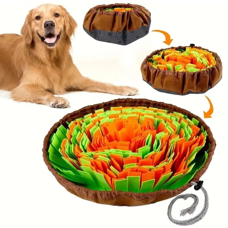 Washable Felt Pet Sniffing Pad Foldable Dog Slow Feeding Mat Toy Dog Training Snuff Mat - Barking & Purrfectly Happy