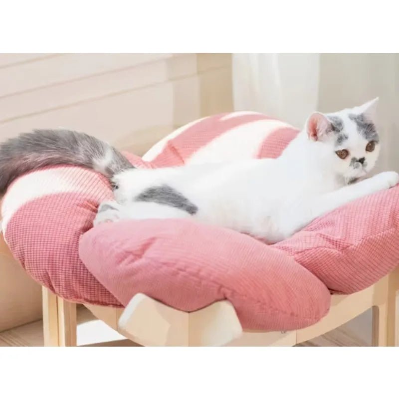 With Soft Cushion Three-Color Wooden High Leg Cat Bed - Comfortable Pet Sofa, Ideal for Cats And Small Dogs, Includes Hardware T - Barking & Purrfectly Happy