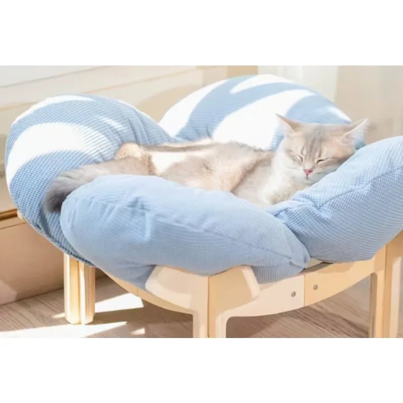 With Soft Cushion Three-Color Wooden High Leg Cat Bed - Comfortable Pet Sofa, Ideal for Cats And Small Dogs, Includes Hardware T - Barking & Purrfectly Happy